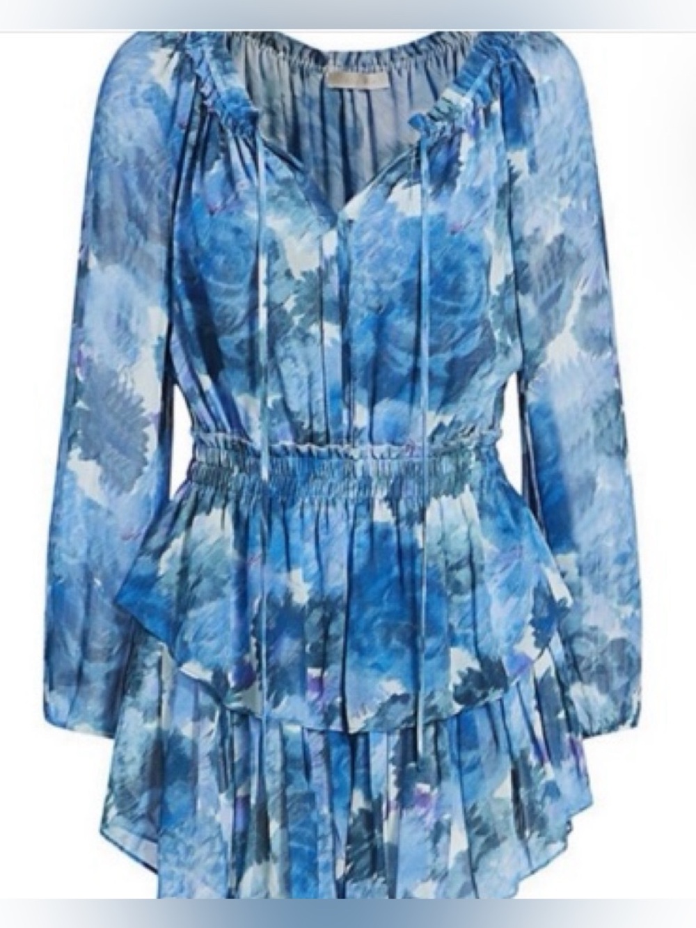 LoveShackFancy Silk Popover Dress Sapphire Berry